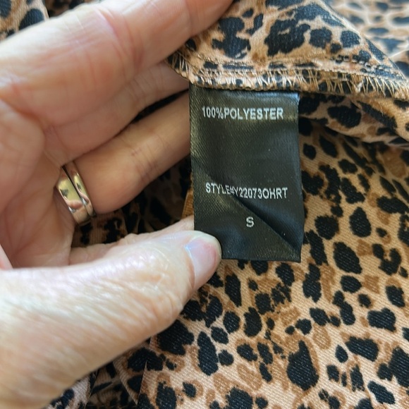 Tuckernuck Pomander Place Leopard Carlota Peplum Blouse Puff Sleeve Top Sz S - Picture 8 of 11